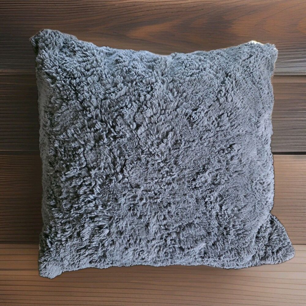 Koolaburra by UGG Gray Decorative Sculpted Faux Fur Pillow 20" x 20" - Picture 1 of 10